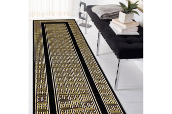 Dywany Łuszczów, Behúň Gloss 6776 86 greek black/gold, 60x300, žltá, kancelária