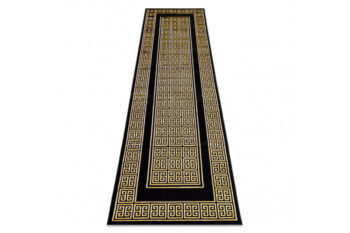 Dywany Łuszczów, Behúň Gloss 6776 86 greek black/gold, 60x300, žltá, kancelária