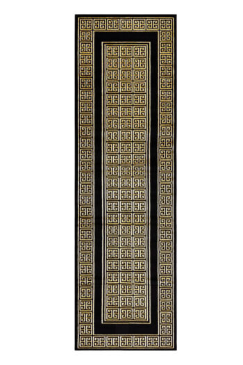 Dywany Łuszczów, Behúň Gloss 6776 86 greek black/gold, 60x300, žltá, kancelária