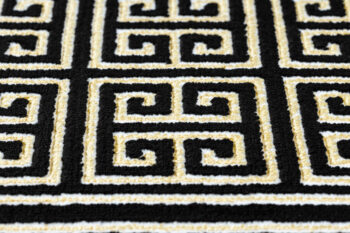 Dywany Łuszczów, Behúň Gloss 6776 86 greek black/gold, 60x300, žltá, kancelária