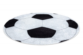 Dywany Łuszczów, Detský kusový koberec Junior 51553.802 Football, 120x120 (priemer) kruh, viacfarebná, detská izba