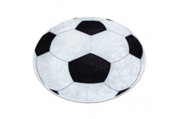 Dywany Łuszczów, Detský kusový koberec Junior 51553.802 Football, 160x160 (priemer) kruh, viacfarebná, detská izba