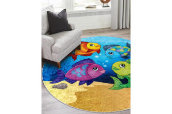 Dywany Łuszczów, Detský kusový koberec Junior 51594.801 Ocean, 100x100 (priemer) kruh, viacfarebná, detská izba