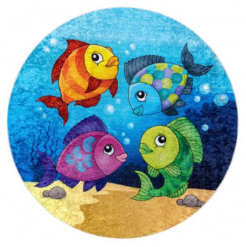 Dywany Łuszczów, Detský kusový koberec Junior 51594.801 Ocean, 100x100 (priemer) kruh, viacfarebná, detská izba