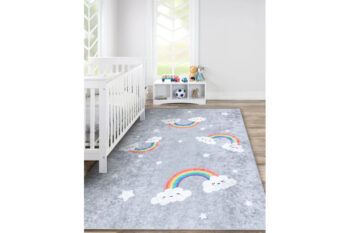 Dywany Łuszczów, Detský kusový koberec Junior 52063.801 Rainbow grey, 80x150, šedá, detská izba