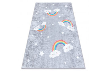 Dywany Łuszczów, Detský kusový koberec Junior 52063.801 Rainbow grey, 80x150, šedá, detská izba
