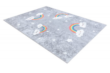 Dywany Łuszczów, Detský kusový koberec Junior 52063.801 Rainbow grey, 80x150, šedá, detská izba