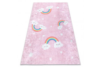 Dywany Łuszczów, Detský kusový koberec Junior 52063.802 Rainbow pink, 80x150, ružová, detská izba