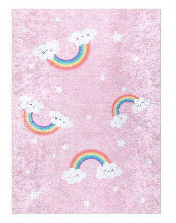 Dywany Łuszczów, Detský kusový koberec Junior 52063.802 Rainbow pink, 80x150, ružová, detská izba