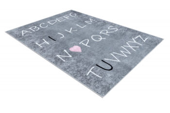 Dywany Łuszczów, Detský kusový koberec Junior 52106.801 Alphabet grey, 80x150, šedá, detská izba