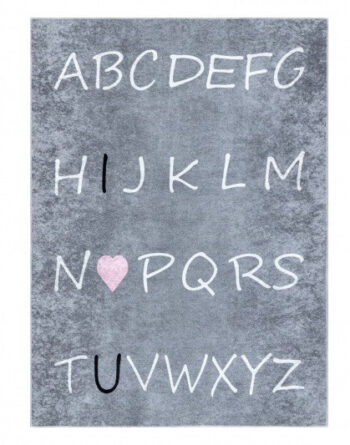 Dywany Łuszczów, Detský kusový koberec Junior 52106.801 Alphabet grey, 80x150, šedá, detská izba