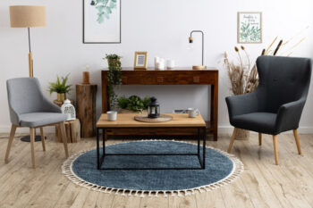 Dywany Łuszczów, Kusový koberec Berber 9000 blue kruh, 120x120 (priemer) kruh, modrá, obývacia izba