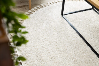 Dywany Łuszczów, Kusový koberec Berber 9000 cream kruh, 120x120 (priemer) kruh, biela, obývacia izba