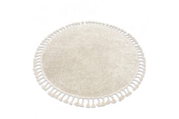 Dywany Łuszczów, Kusový koberec Berber 9000 cream kruh, 120x120 (priemer) kruh, biela, obývacia izba