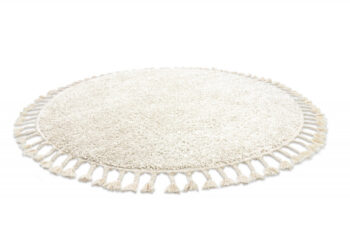 Dywany Łuszczów, Kusový koberec Berber 9000 cream kruh, 120x120 (priemer) kruh, biela, obývacia izba