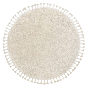 Dywany Łuszczów, Kusový koberec Berber 9000 cream kruh, 120x120 (priemer) kruh, biela, obývacia izba
