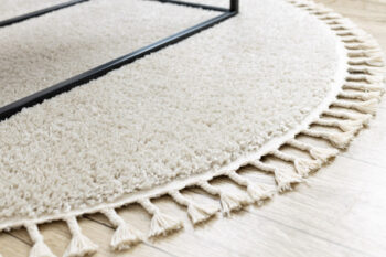 Dywany Łuszczów, Kusový koberec Berber 9000 cream kruh, 120x120 (priemer) kruh, biela, obývacia izba