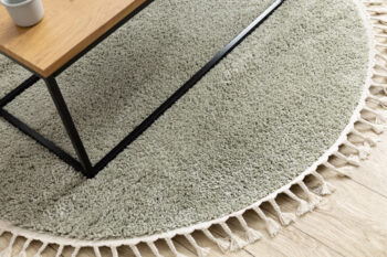 Dywany Łuszczów, Kusový koberec Berber 9000 green kruh, 160x160 (priemer) kruh, zelená, obývacia izba