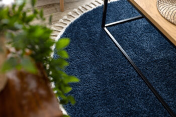 Dywany Łuszczów, Kusový koberec Berber 9000 navy kruh, 120x120 (priemer) kruh, modrá, obývacia izba