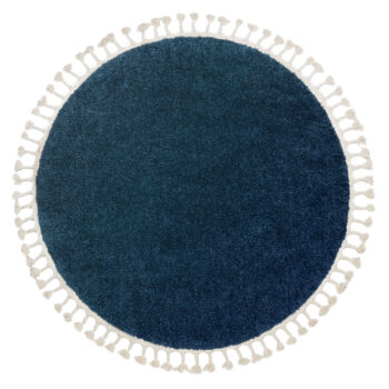 Dywany Łuszczów, Kusový koberec Berber 9000 navy kruh, 160x160 (priemer) kruh, modrá, obývacia izba