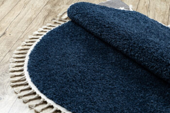 Dywany Łuszczów, Kusový koberec Berber 9000 navy kruh, 160x160 (priemer) kruh, modrá, obývacia izba