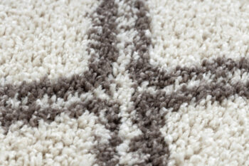 Dywany Łuszczów, Kusový koberec Berber Asila cream and brown kruh, 120x120 (priemer) kruh, biela, obývacia izba