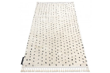 Dywany Łuszczów, Kusový koberec Berber Syla B752 dots cream, 240x330, biela, kancelária
