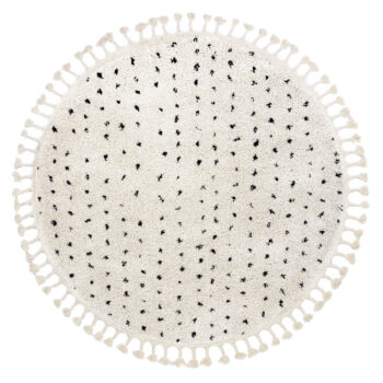 Dywany Łuszczów, Kusový koberec Berber Syla B752 dots cream kruh, 120x120 (priemer) kruh, biela, chodba / predsieň