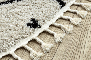 Dywany Łuszczów, Kusový koberec Berber Tetuan B751 cream kruh, 160x160 (priemer) kruh, biela, obývacia izba