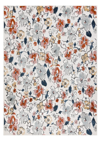 Dywany Łuszczów, Kusový koberec Botanic 65239 flowers ecru – na von aj na doma, 176x270, viacfarebná, chodba / predsieň