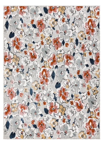 Dywany Łuszczów, Kusový koberec Botanic 65239 flowers grey – na von aj na doma, 157x220, viacfarebná, chodba / predsieň
