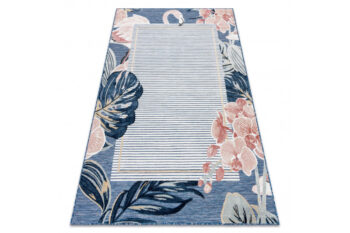 Dywany Łuszczów, Kusový koberec Botanic 65240 Flamingo navy – na von aj na doma, 117x170, modrá, chodba / predsieň