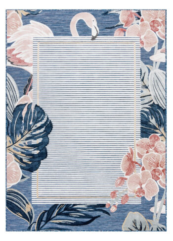 Dywany Łuszczów, Kusový koberec Botanic 65240 Flamingo navy – na von aj na doma, 117x170, modrá, chodba / predsieň
