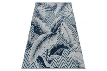 Dywany Łuszczów, Kusový koberec Botanic 65242 Feathers aqua – na von aj na doma, 78x150, modrá, chodba / predsieň