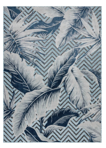 Dywany Łuszczów, Kusový koberec Botanic 65242 Feathers aqua – na von aj na doma, 78x150, modrá, chodba / predsieň