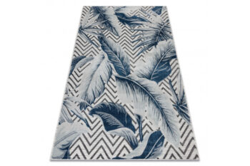 Dywany Łuszczów, Kusový koberec Botanic 65242 Feathers grey – na von aj na doma, 196x290, modrá, chodba / predsieň