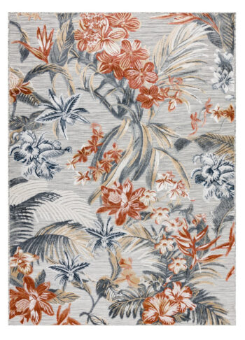 Dywany Łuszczów, Kusový koberec Botanic 65262 flowers grey – na von aj na doma, 117x170, viacfarebná, chodba / predsieň