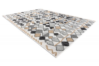 Dywany Łuszczów, Kusový koberec Cooper Sisal Diamonds 22217 ecru/black – na von aj na doma, 160x220, šedá, viacfarebná, chodba / predsieň