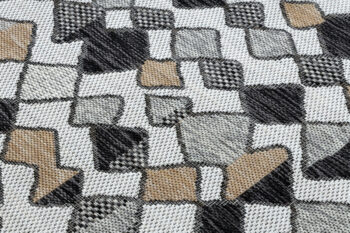 Dywany Łuszczów, Kusový koberec Cooper Sisal Diamonds 22217 ecru/black – na von aj na doma, 160x220, šedá, viacfarebná, chodba / predsieň