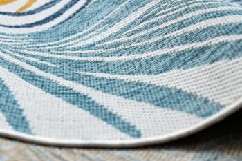 Dywany Łuszczów, Kusový koberec Cooper Sisal Palm leaves 22258 ecru/navy – na von aj na doma, 160x220, modrá, viacfarebná, žltá, chodba / predsieň