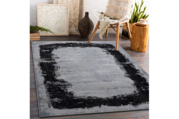 Dywany Łuszczów, Kusový koberec Core A004 Frame black/light grey, 200x290, šedá, chodba / predsieň