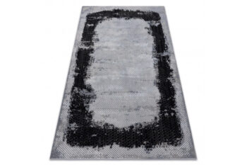 Dywany Łuszczów, Kusový koberec Core A004 Frame black/light grey, 200x290, šedá, chodba / predsieň