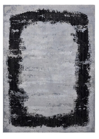 Dywany Łuszczów, Kusový koberec Core A004 Frame black/light grey, 200x290, šedá, chodba / predsieň