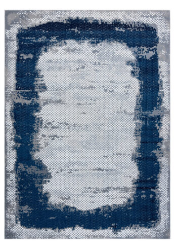 Dywany Łuszczów, Kusový koberec Core A004 Frame blue/grey, 80x150, modrá, chodba / predsieň