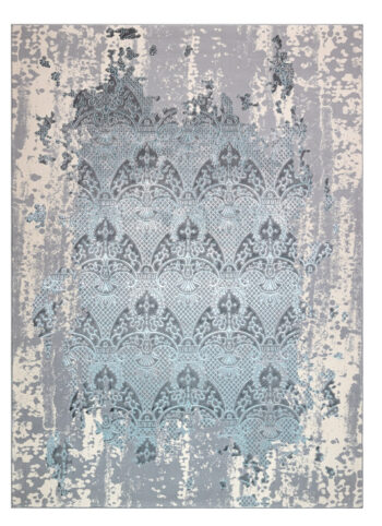 Dywany Łuszczów, Kusový koberec Core W3824 Ornament Vintage cream/grey and blue, 80x150, modrá, chodba / predsieň