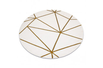 Dywany Łuszczów, Kusový koberec Emerald 1013 cream and gold kruh, 120x120 (priemer) kruh, biela, obývacia izba
