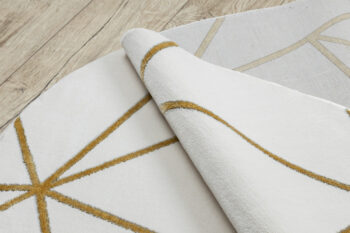Dywany Łuszczów, Kusový koberec Emerald 1013 cream and gold kruh, 120x120 (priemer) kruh, biela, obývacia izba