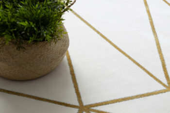 Dywany Łuszczów, Kusový koberec Emerald 1013 cream and gold kruh, 120x120 (priemer) kruh, biela, obývacia izba