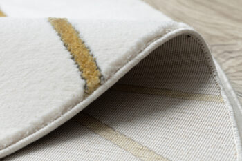 Dywany Łuszczów, Kusový koberec Emerald 1013 cream and gold kruh, 120x120 (priemer) kruh, biela, obývacia izba