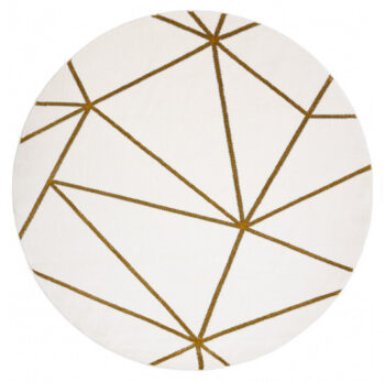 Dywany Łuszczów, Kusový koberec Emerald 1013 cream and gold kruh, 200x200 (priemer) kruh, biela, obývacia izba